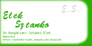 elek sztanko business card